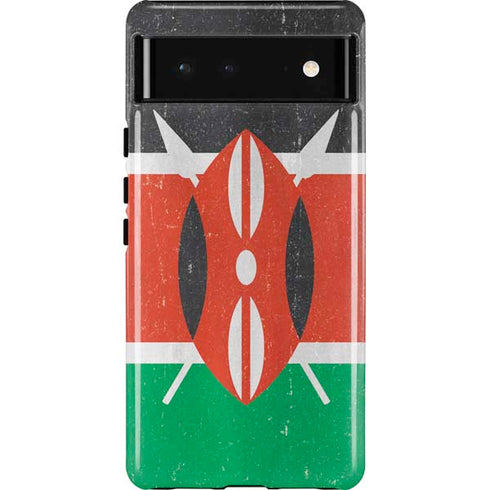 Kenya Flag Distressed Pixel Cases